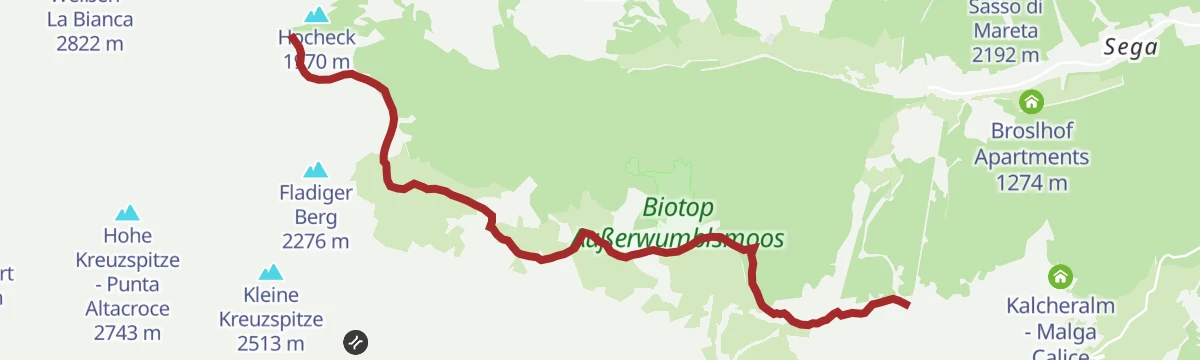 Route map: From the Ratschings-Jaufen cable car mountain station to the Klammalm mountain hut